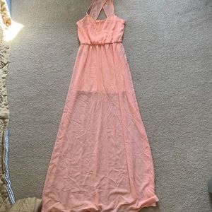 Coral pink summer dress